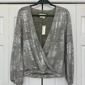 Silver Anthropologie Blouse
